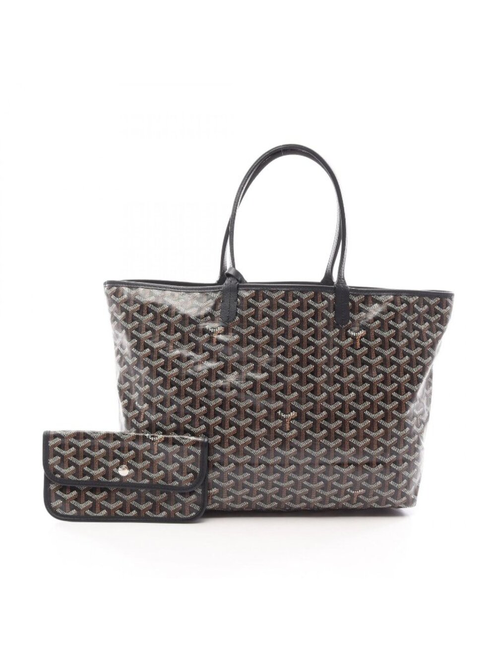 Goyard Tote Bag Saint Louis PM Black Brown White Canvas Leather